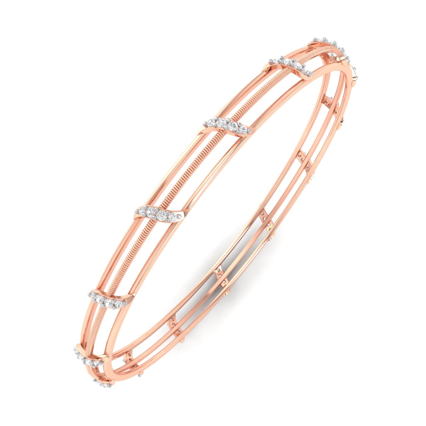 Tri Saga Diamond Bangles