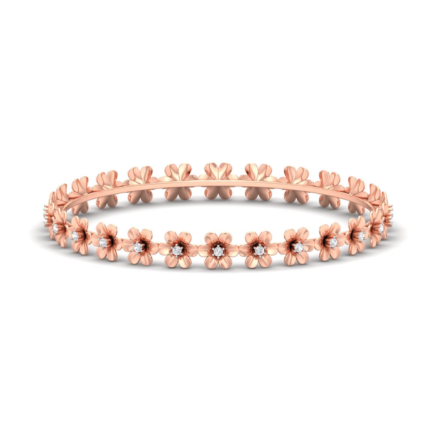 Delicate Blossom Diamond Bangles