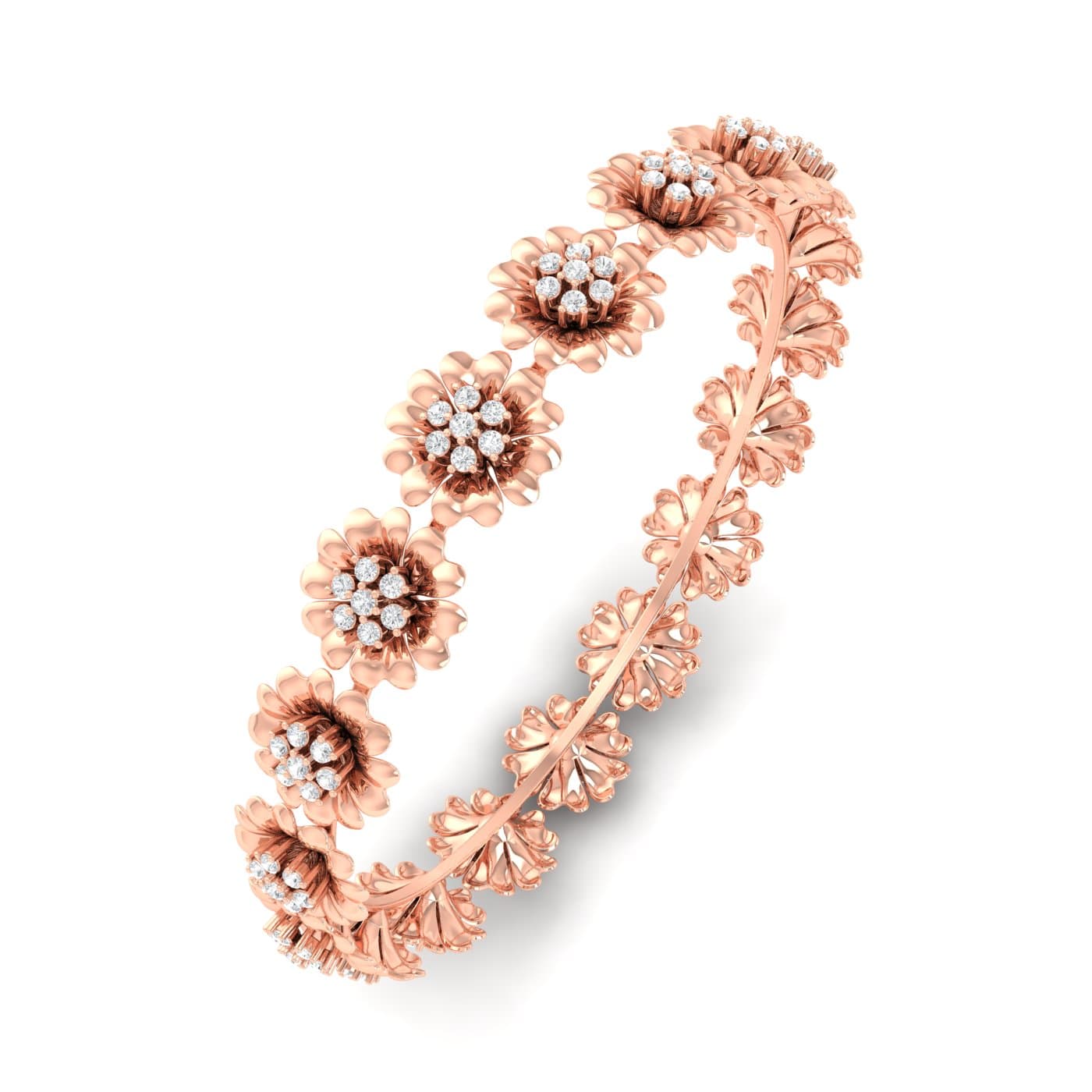 Angel Cluster Flora Diamond Bangles