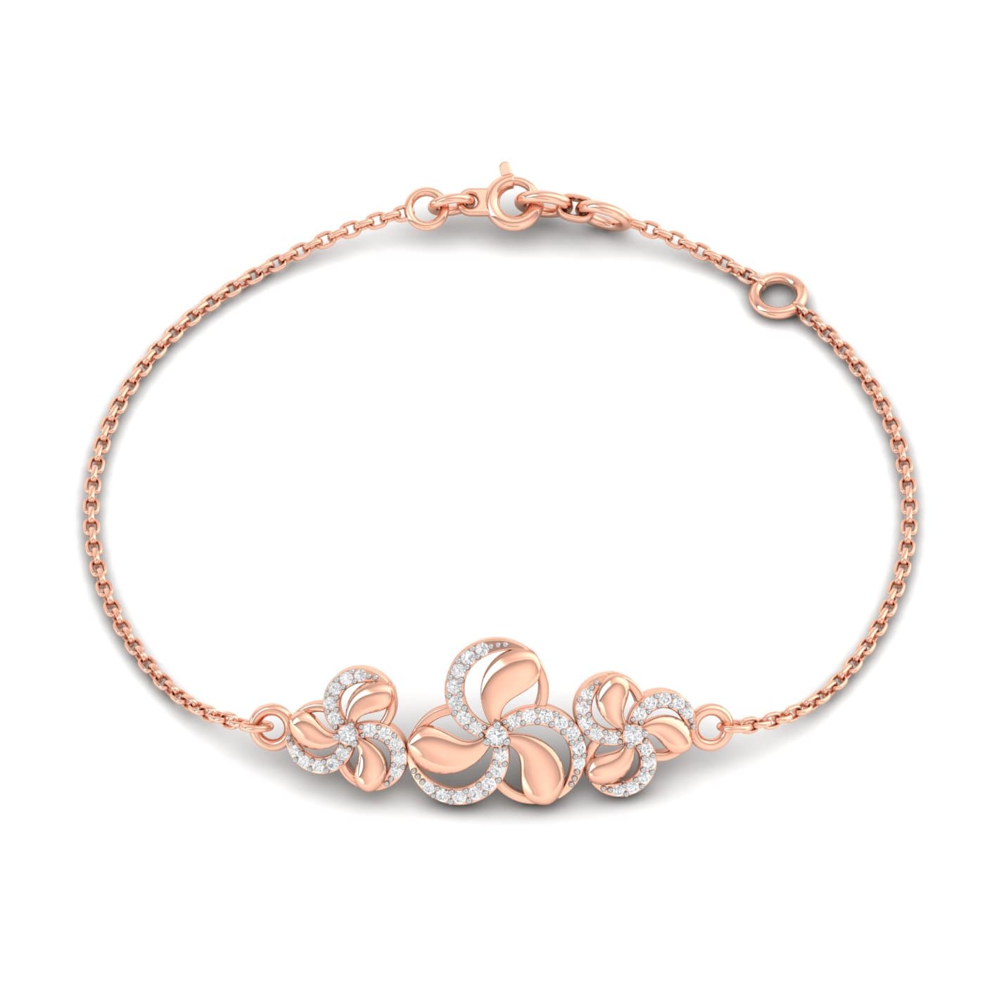 Three Flora Diamond Bracelet