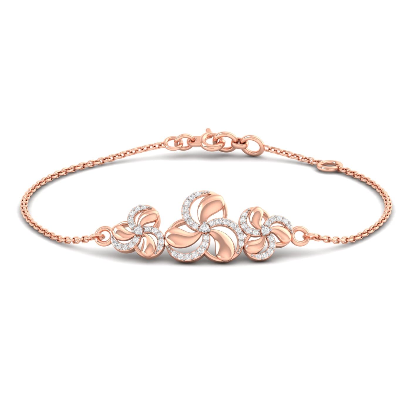 Three Flora Diamond Bracelet