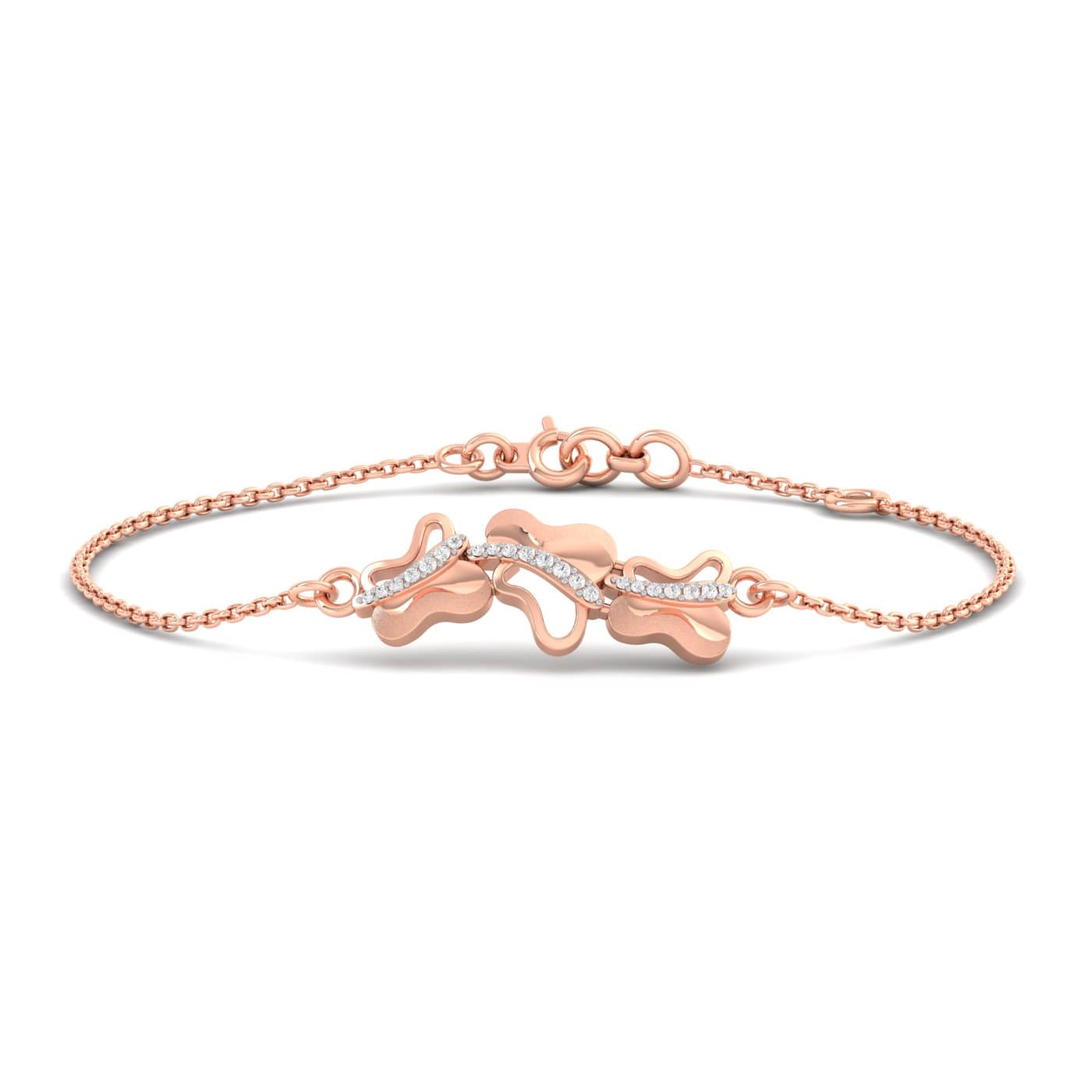 Tri Butterfly Diamond Bracelet