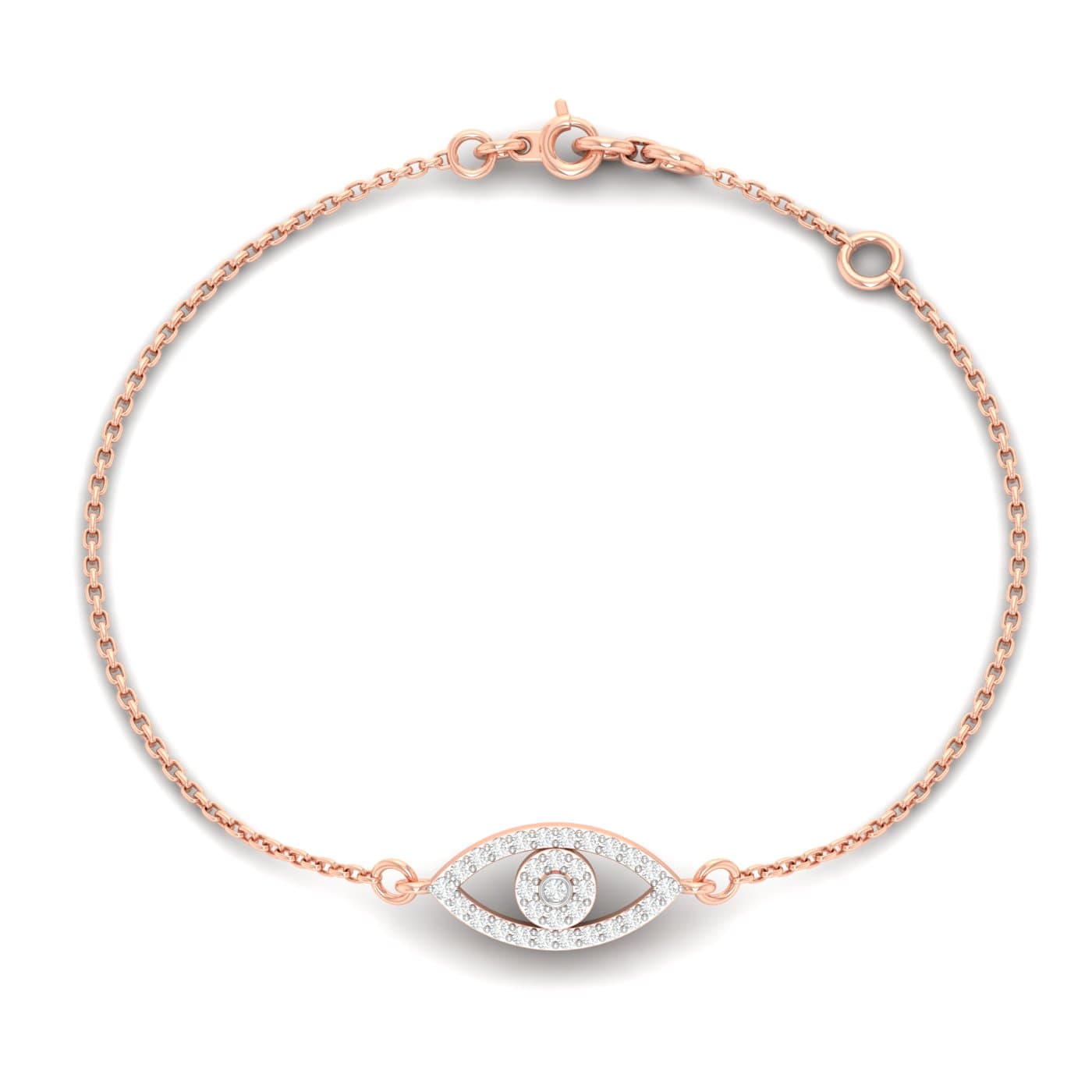 Eye Shape Chain Diamond Bracelet