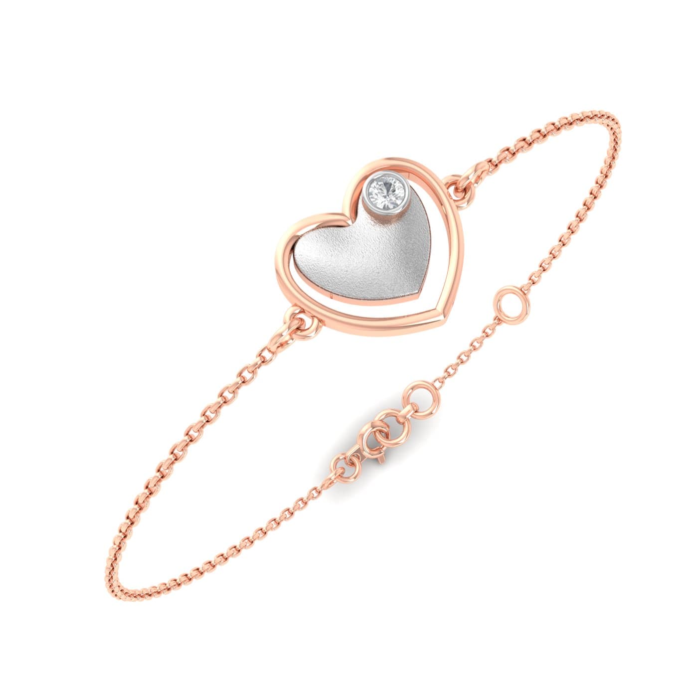 Sealed Heart Diamond Bracelet