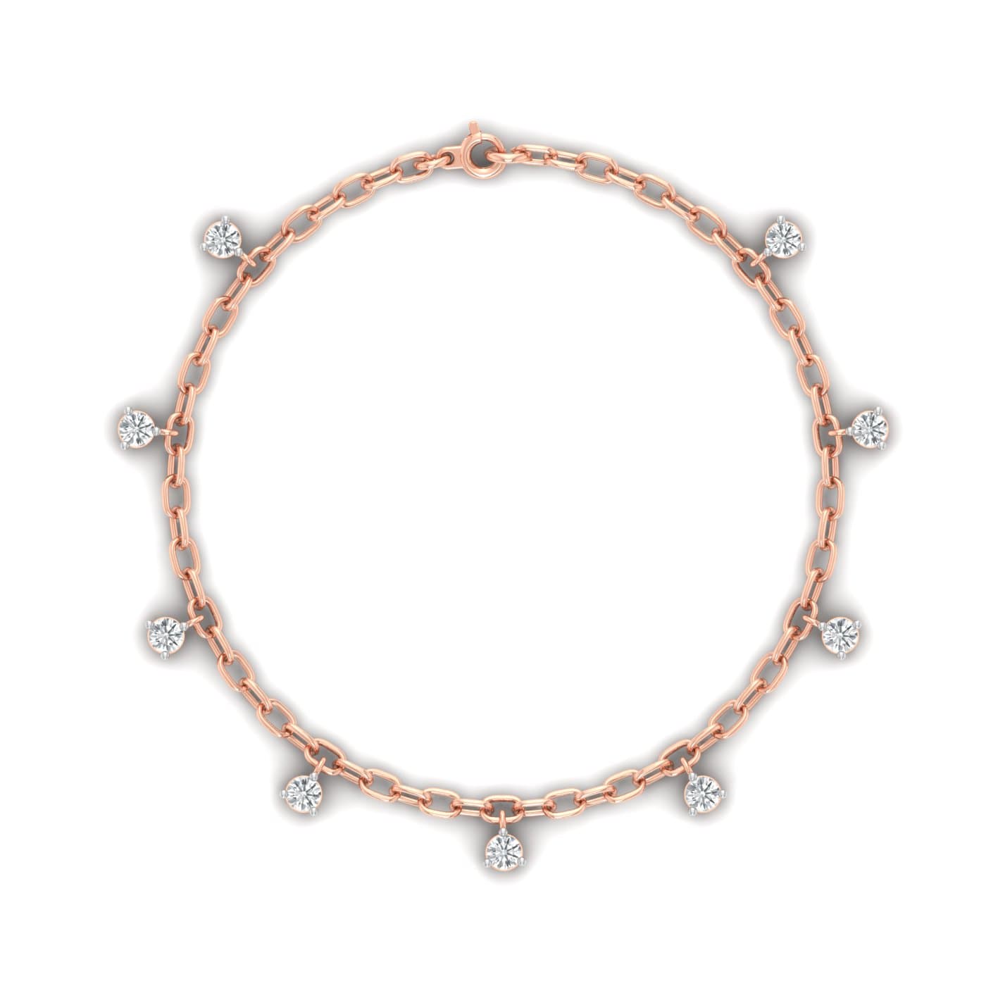 Fancy Chain Round Diamond Bracelet