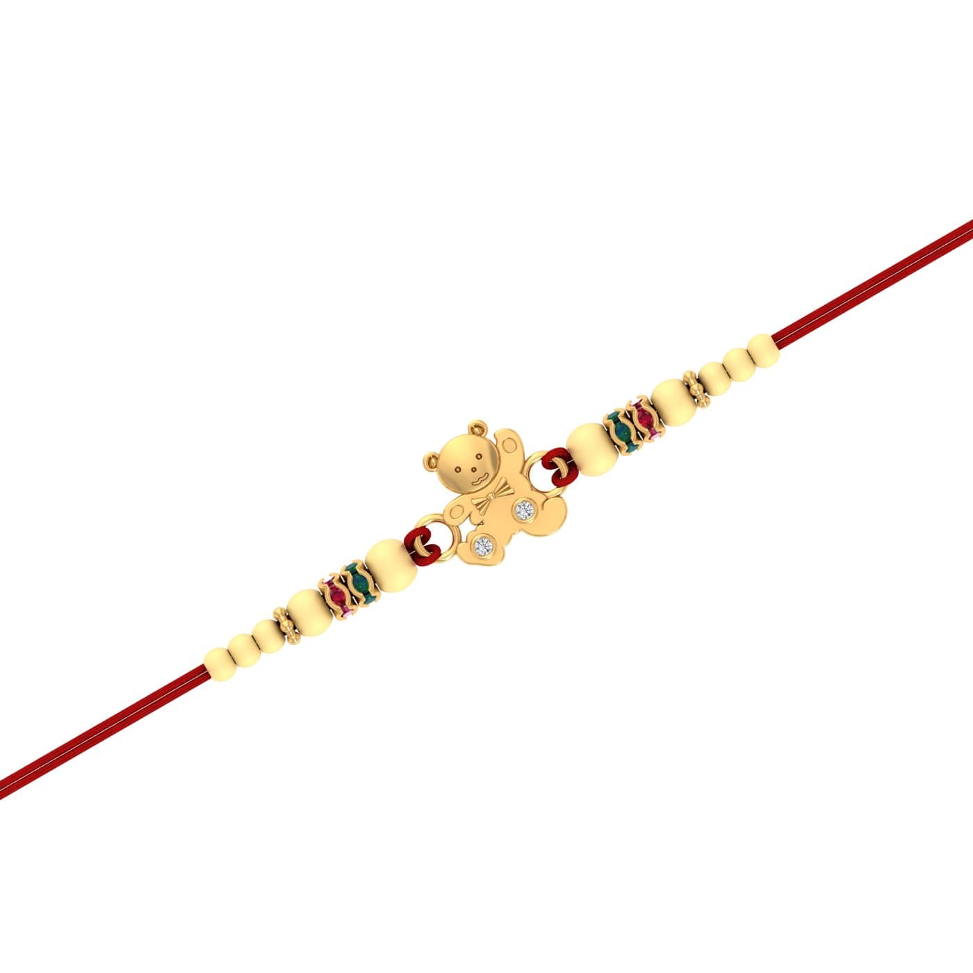 Teddy Gold Rakhi For Bhaiya