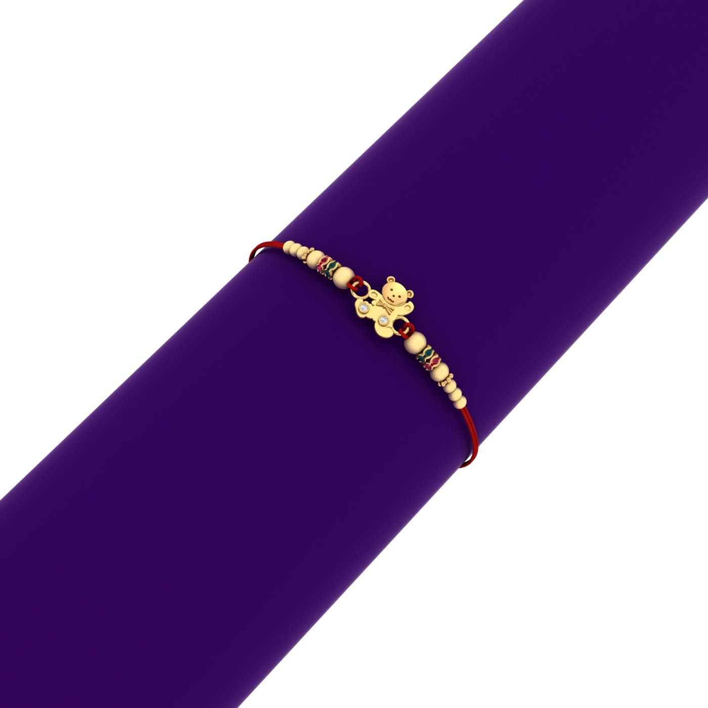 Teddy Gold Rakhi For Bhaiya