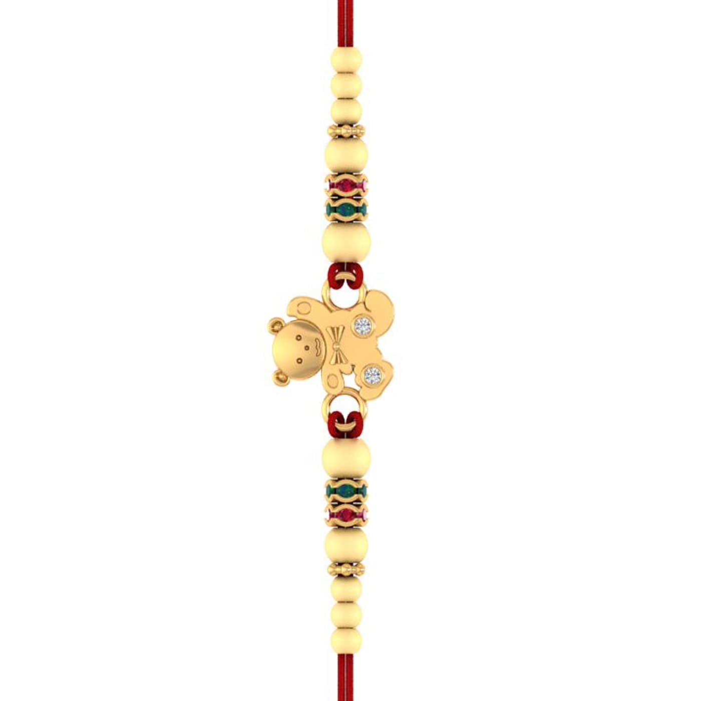 Teddy Gold Rakhi For Bhaiya
