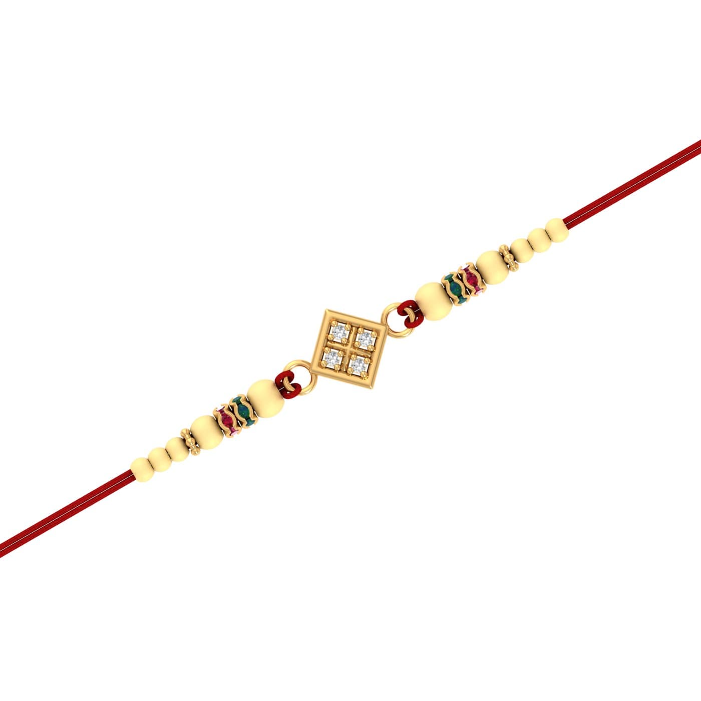 Square Design Gold Rakhi