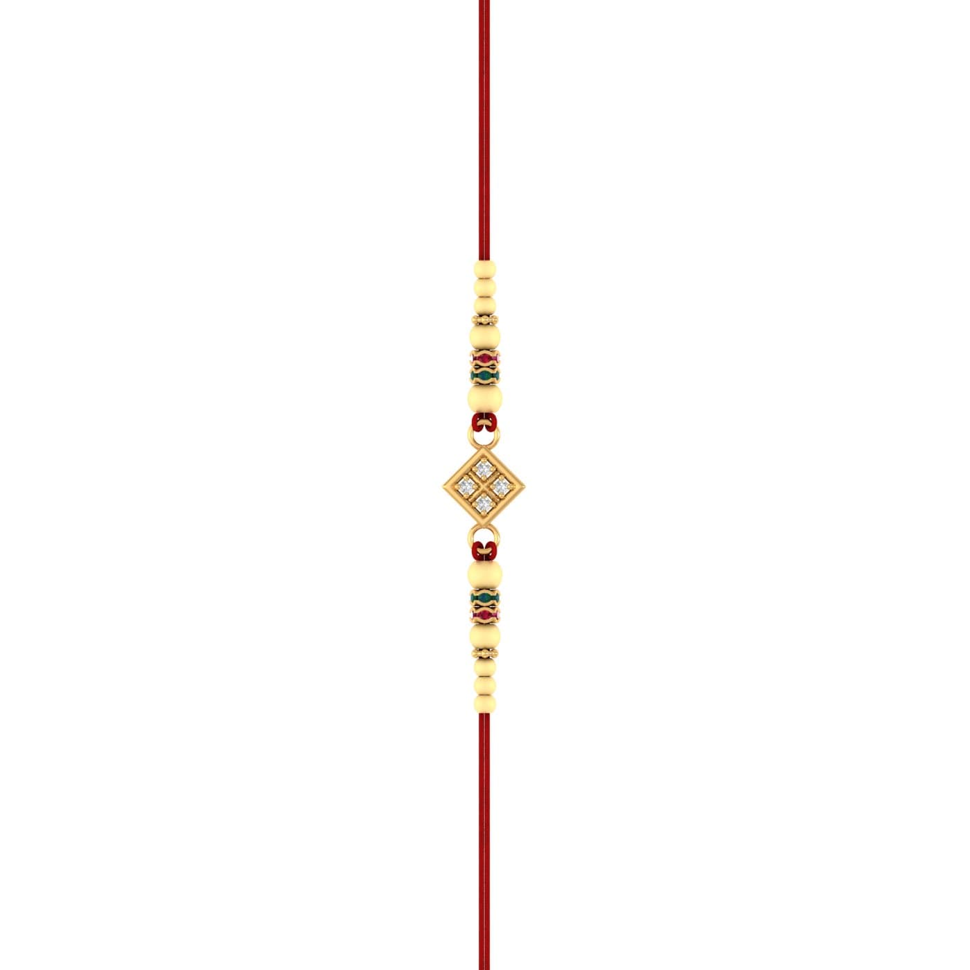 Square Design Gold Rakhi