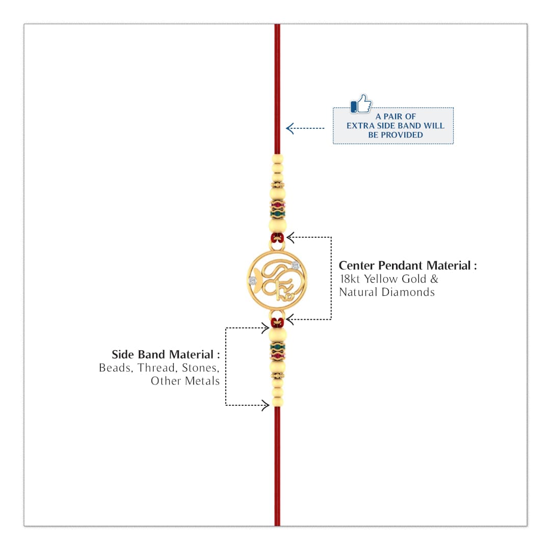 Shree Hari Om Gold Rakhi