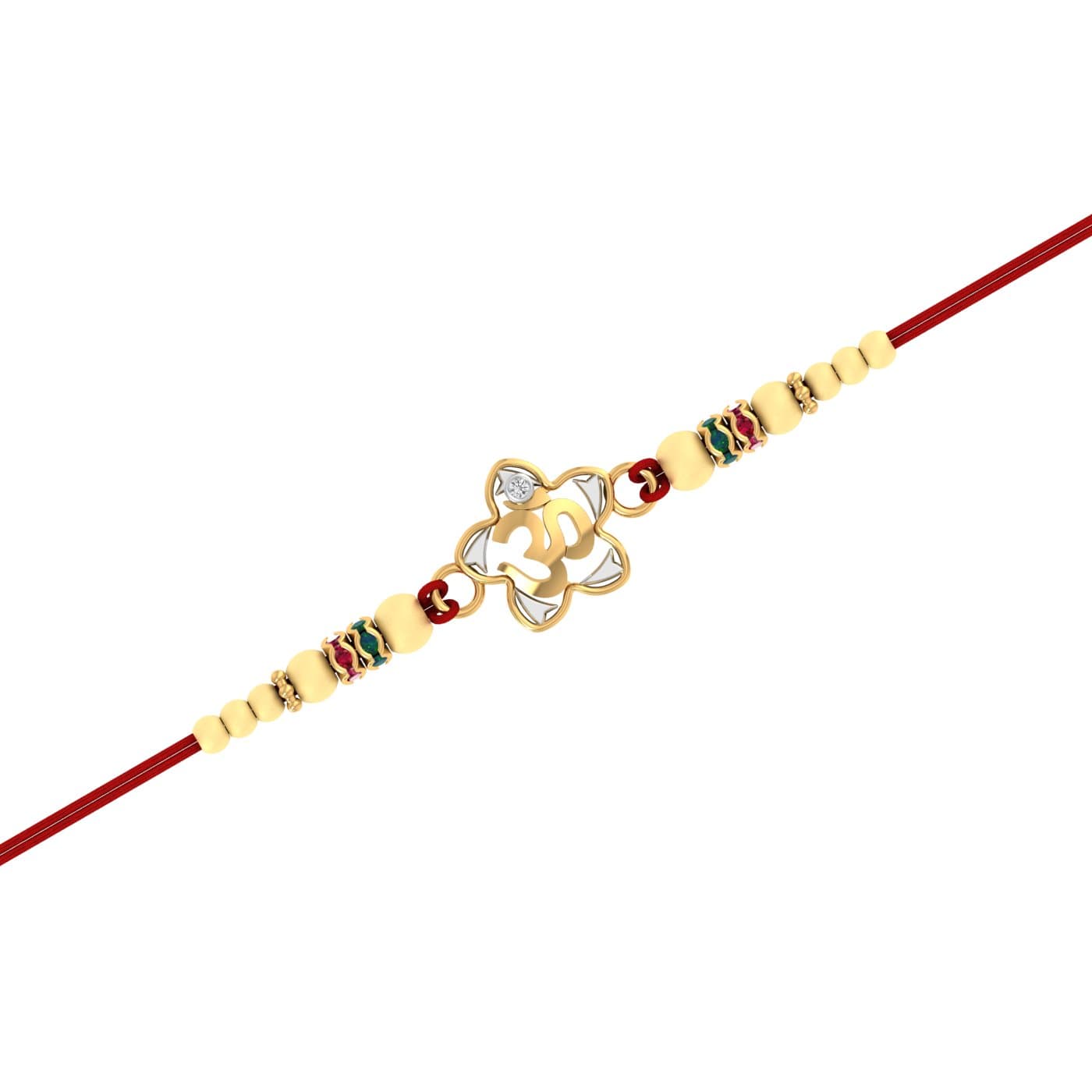 Om Flower Gold Rakhi