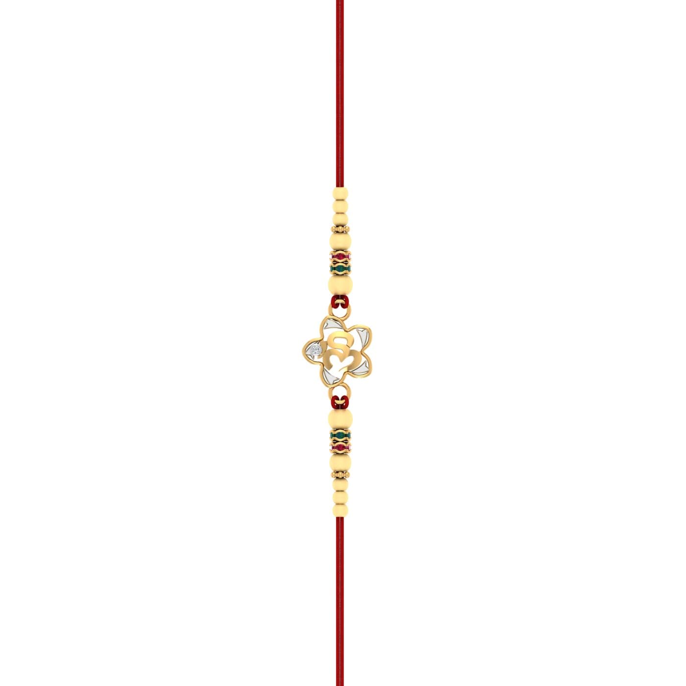 Om Flower Gold Rakhi