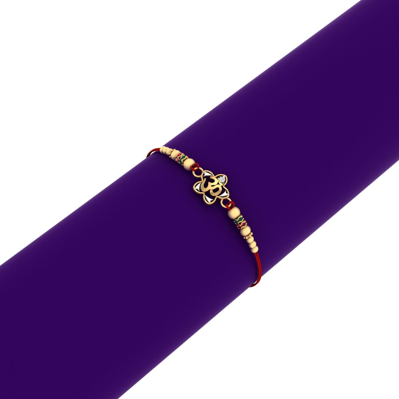 Om Flower Gold Rakhi