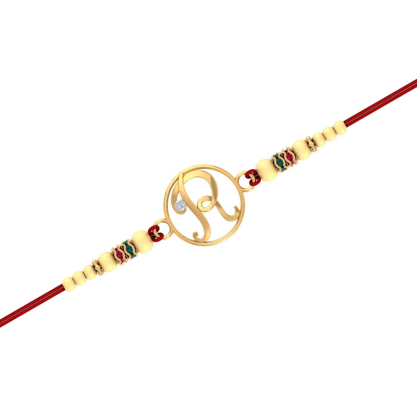 Letter R Gold Rakhi