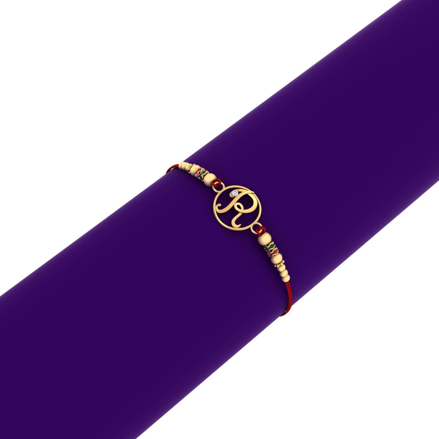 Letter R Gold Rakhi