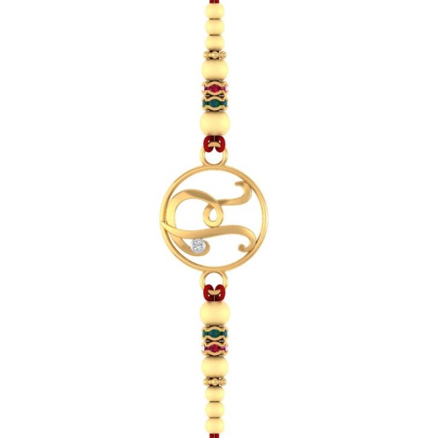 Letter R Gold Rakhi