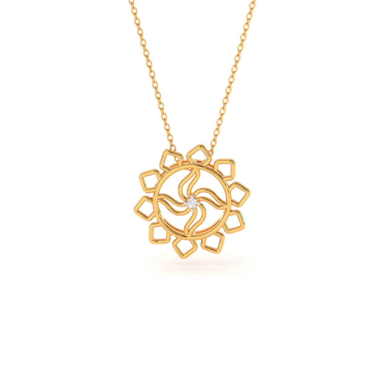 Flower Design Swastik Yellow Gold Rakhi