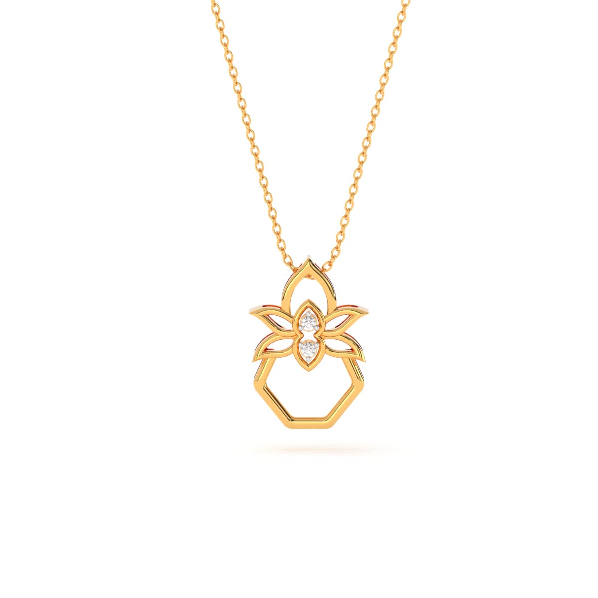 Yellow Gold Kalasha Design Diamond Rakhi