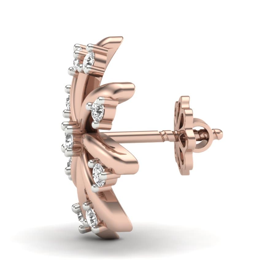 7 Curves Gold Diamond Earrings For Women