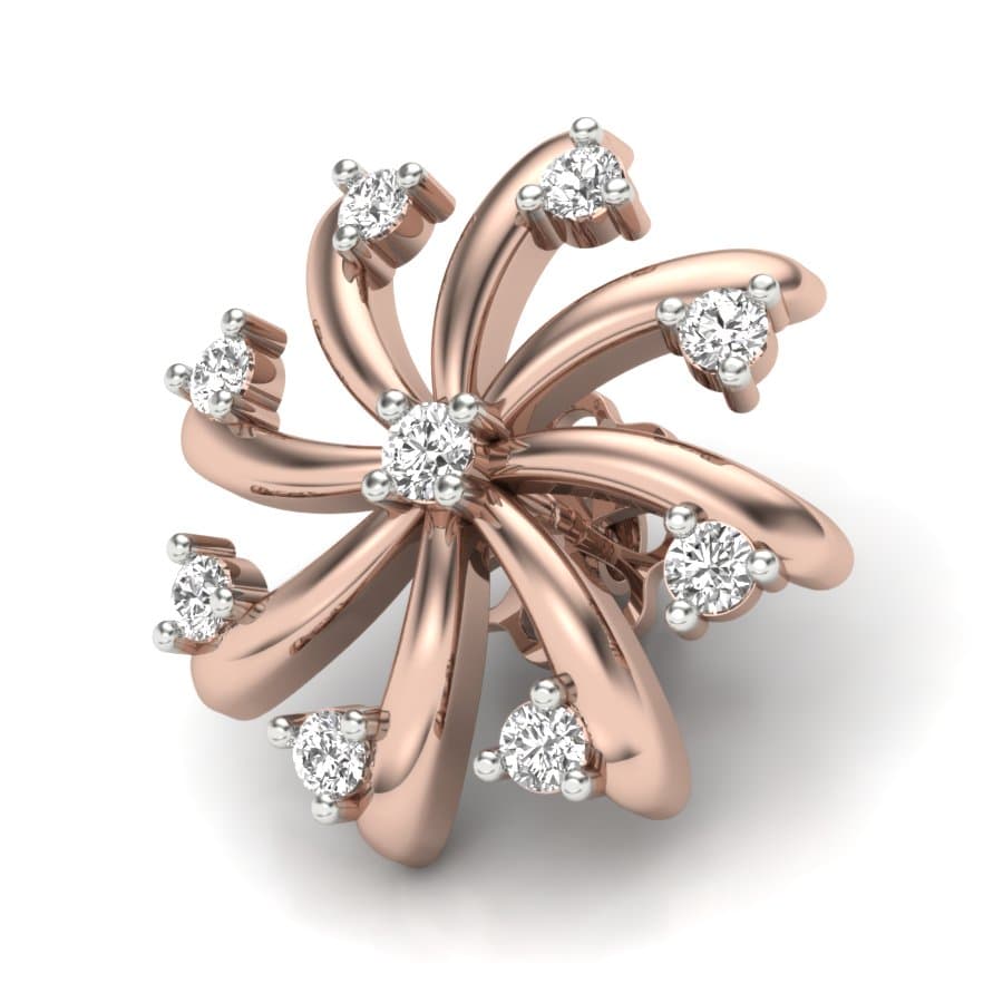 7 Curves Gold Diamond Earrings For Women