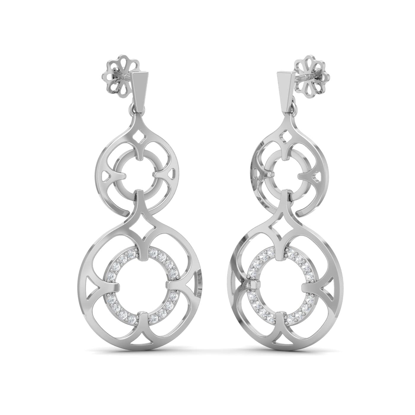 Dual Floral Diamond Earrings