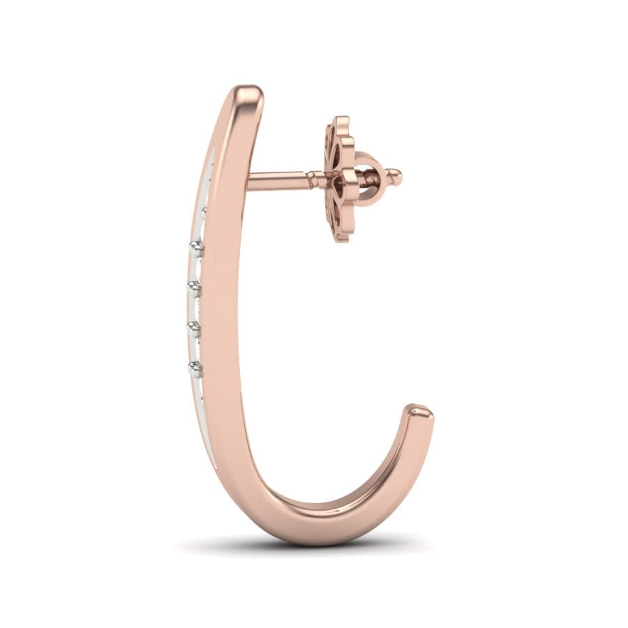 Half Loop Diamond Earrings