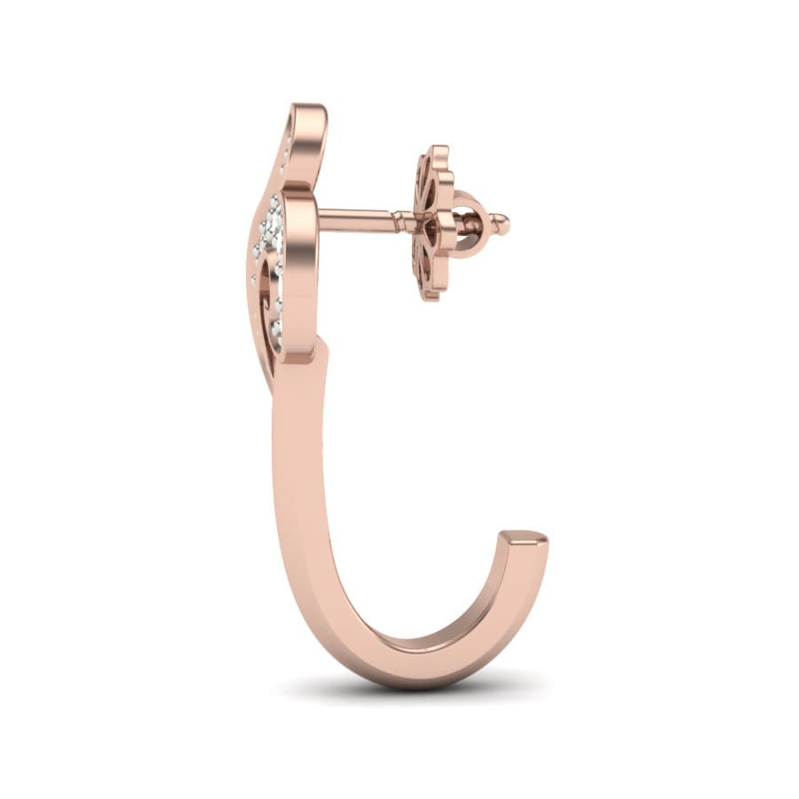 J Shape Diamond Earrings