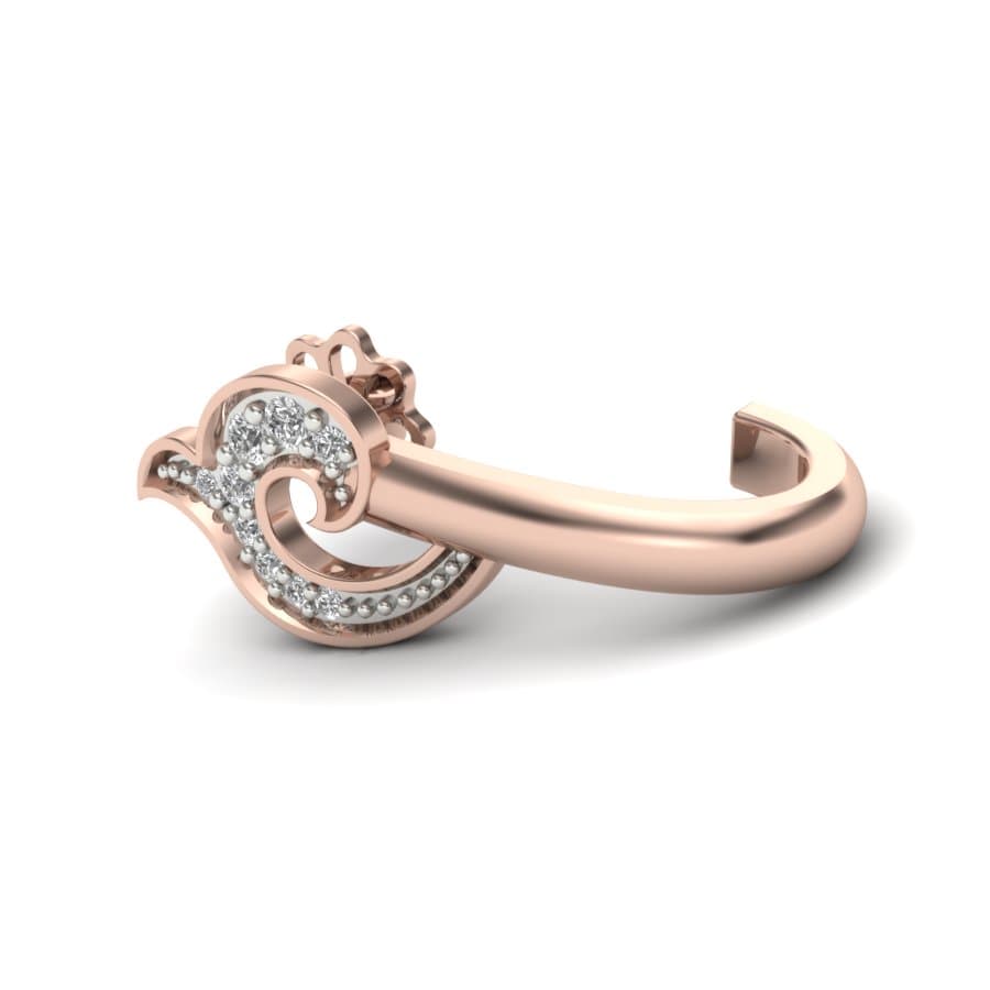 J Shape Diamond Earrings