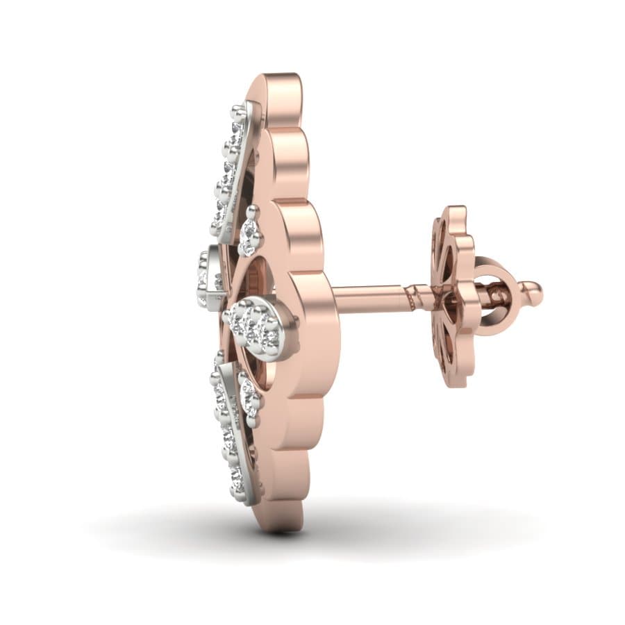 Foglia Frame Diamond Stud Earrings