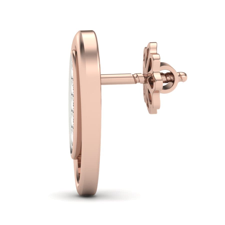 Oval Shape Stud Diamond Earrings