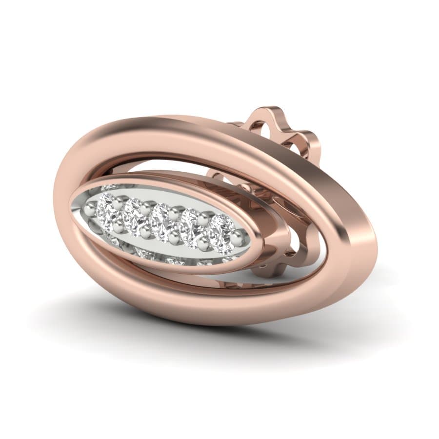 Oval Shape Stud Diamond Earrings