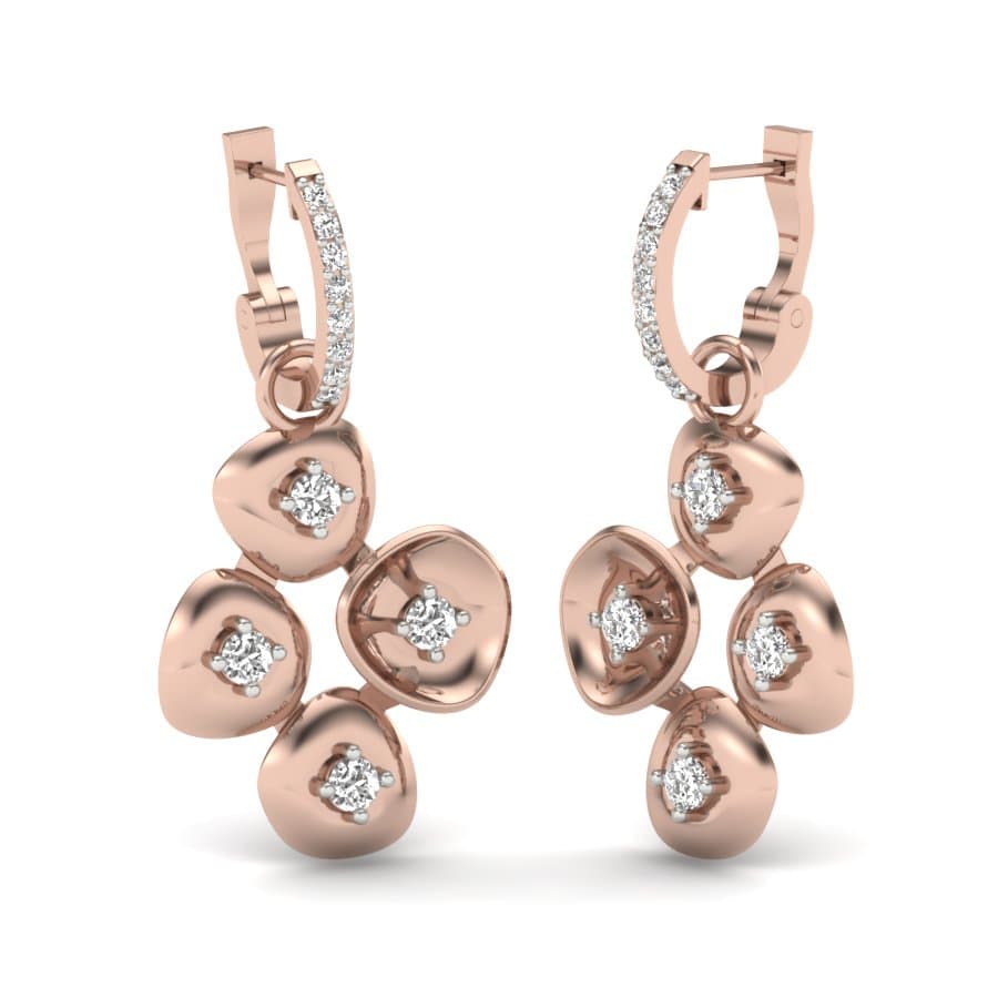 Four Stone Grape Diamond Earrings