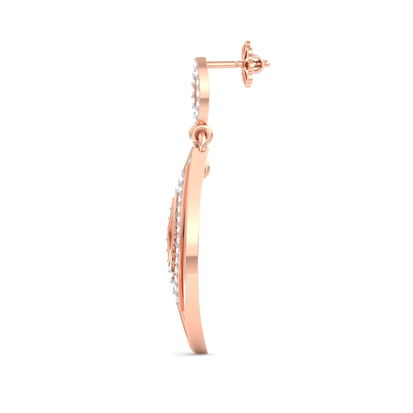 Cute Leaf Petal Diamond Earrings