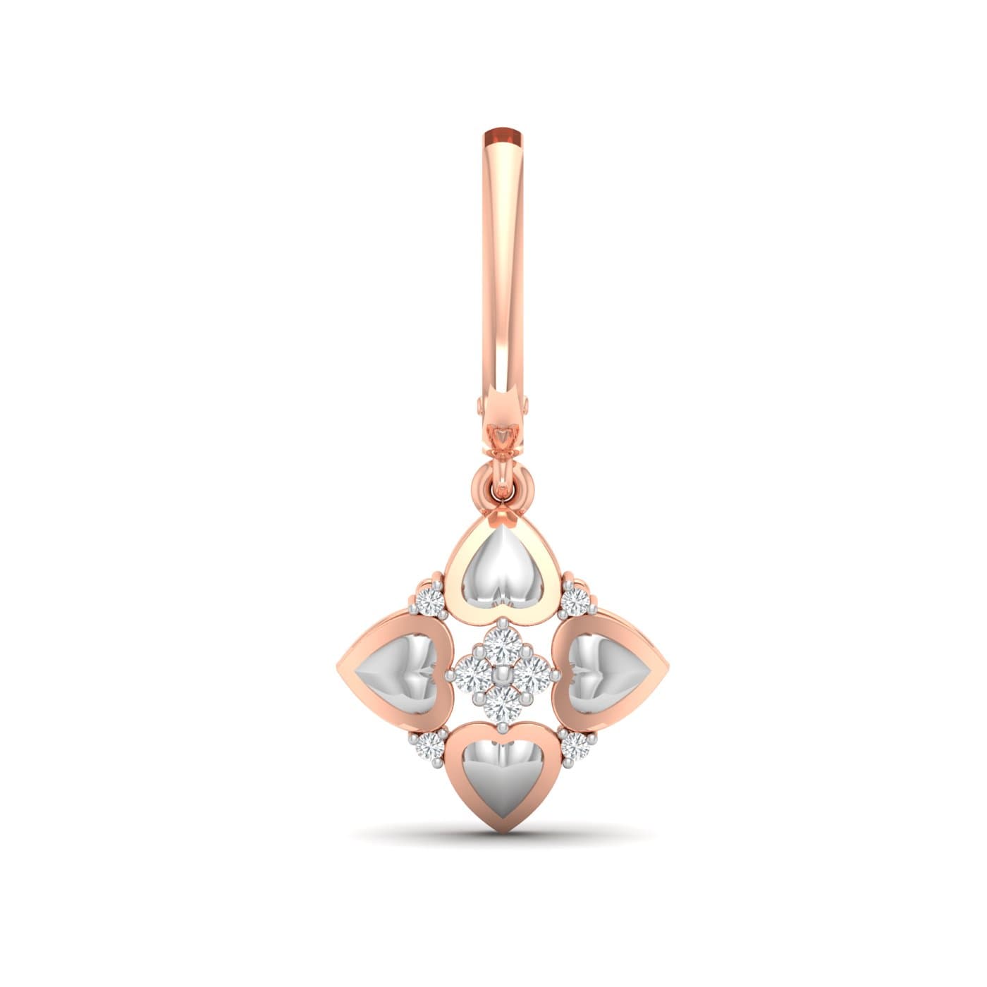 Little Four Heart Diamond Earrings