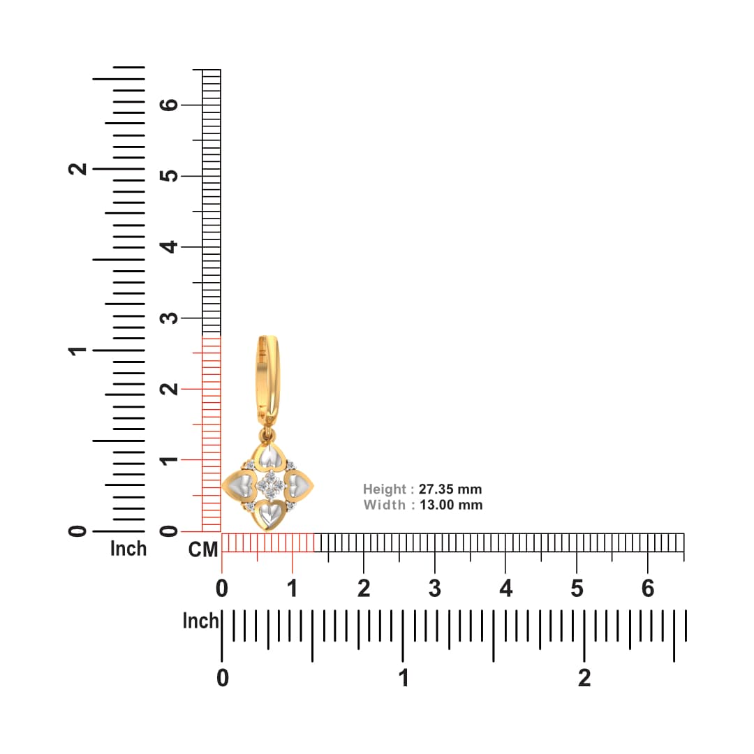 Little Four Heart Diamond Earrings