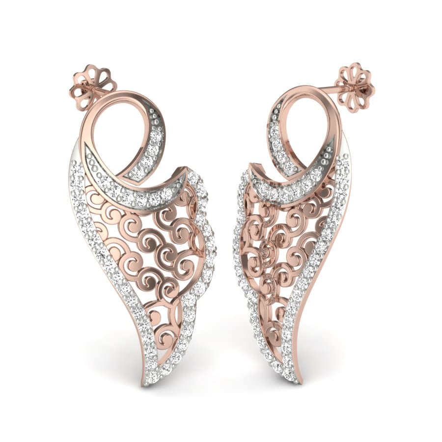 Cutout Fleur Diamond Earrings