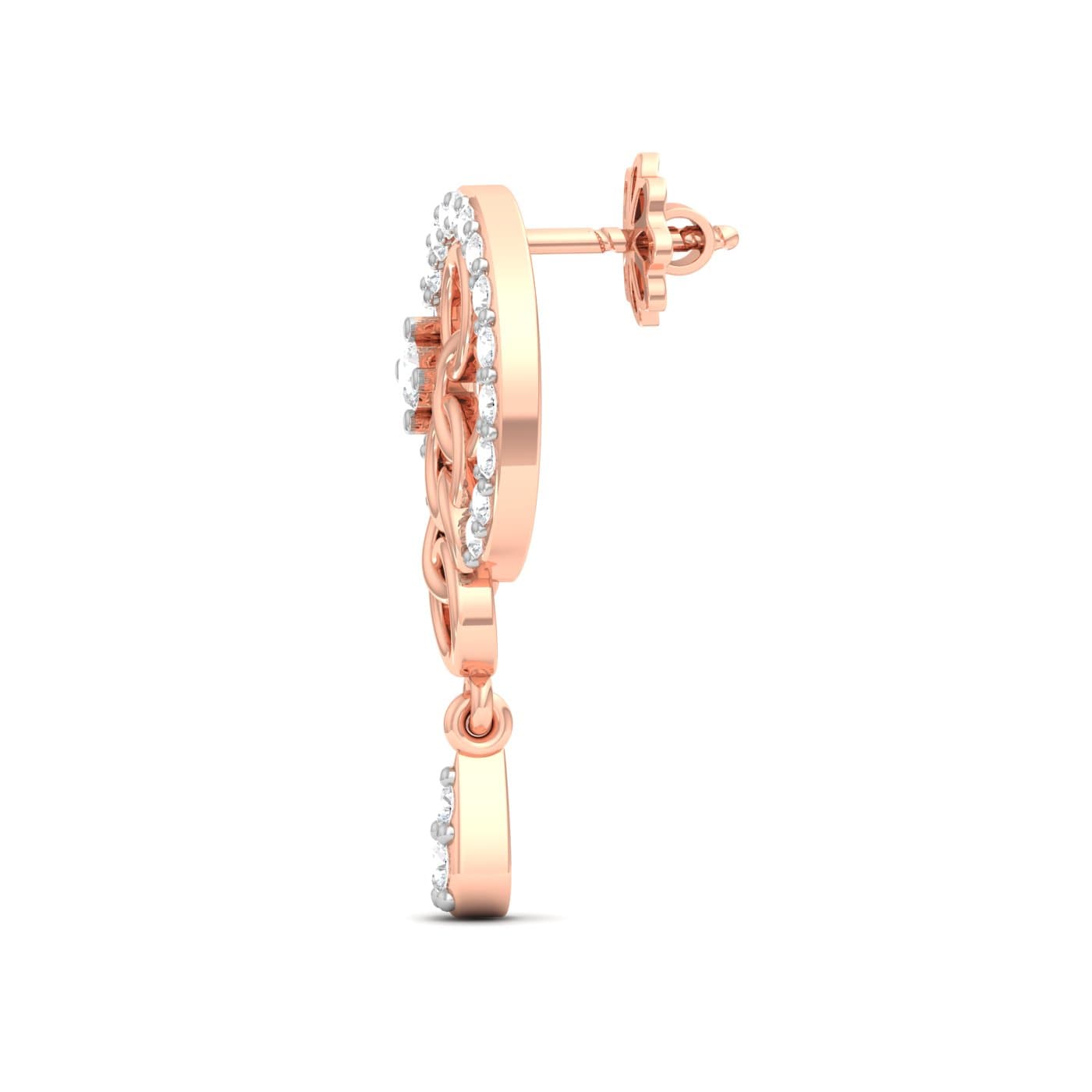 Mini Circular Drop Diamond Earrings