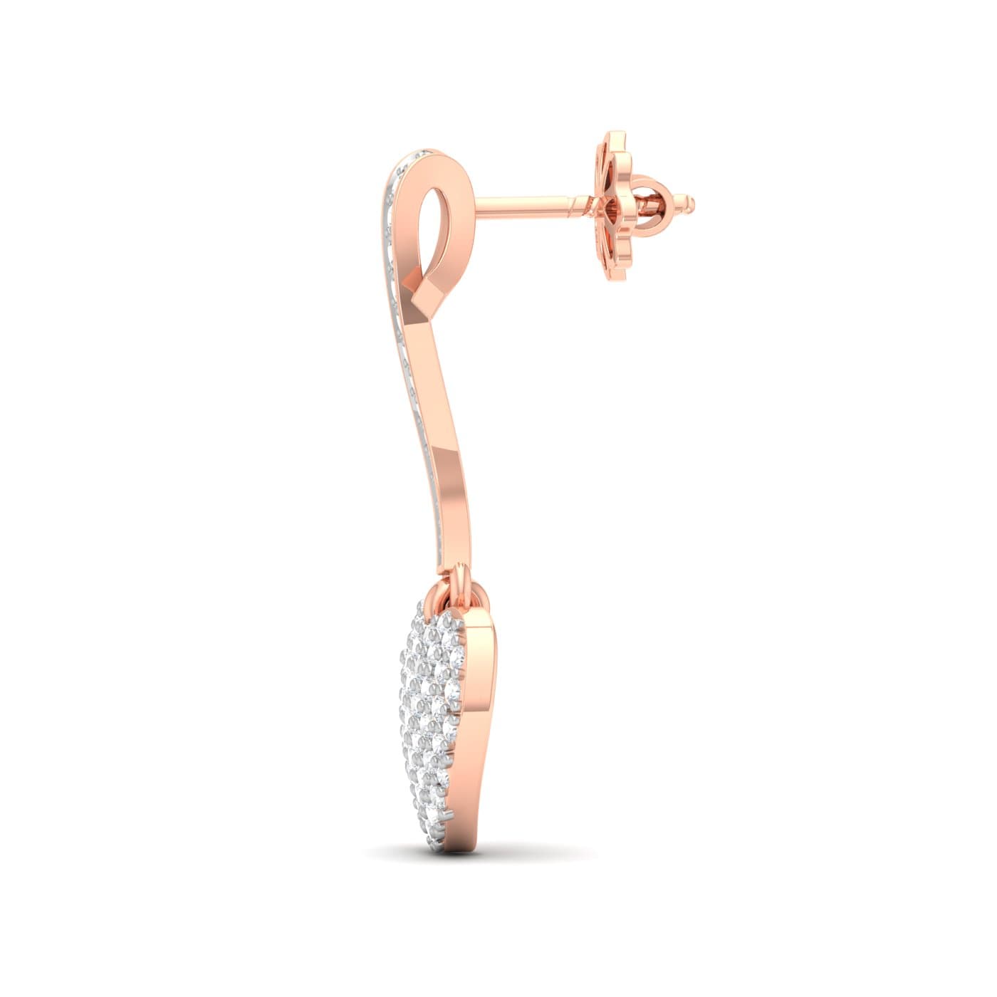 Drop Little Heart Diamond Earrings