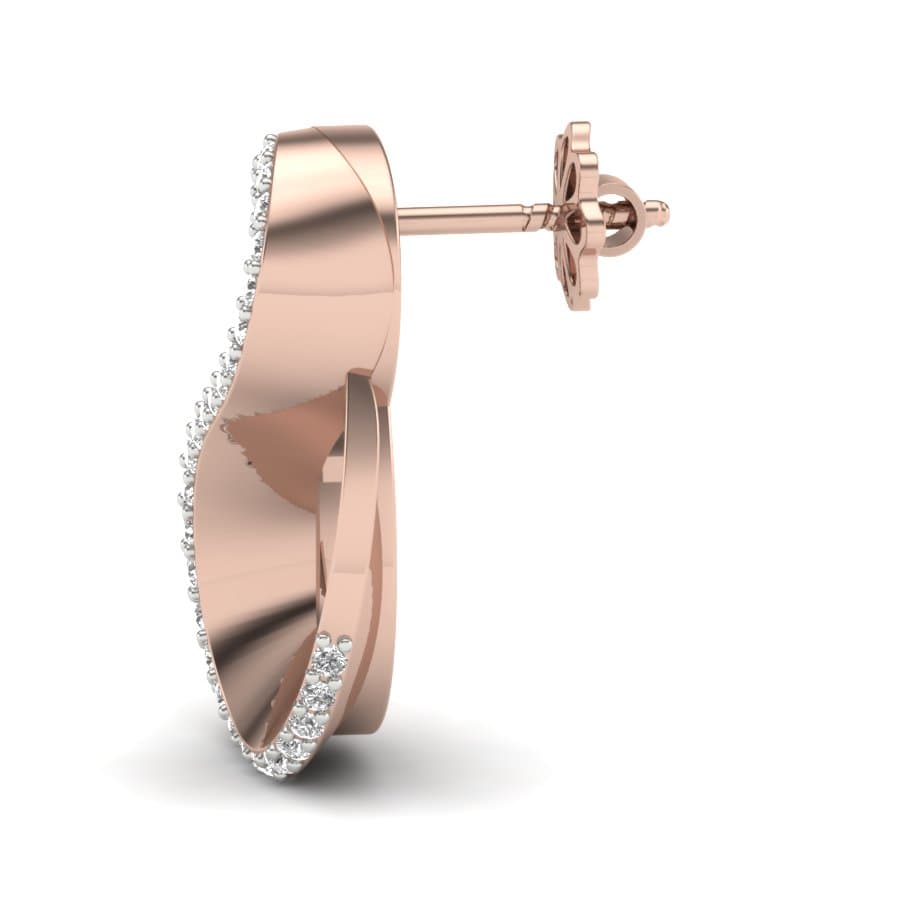 Reverse Eight Shape Diamond Earrings