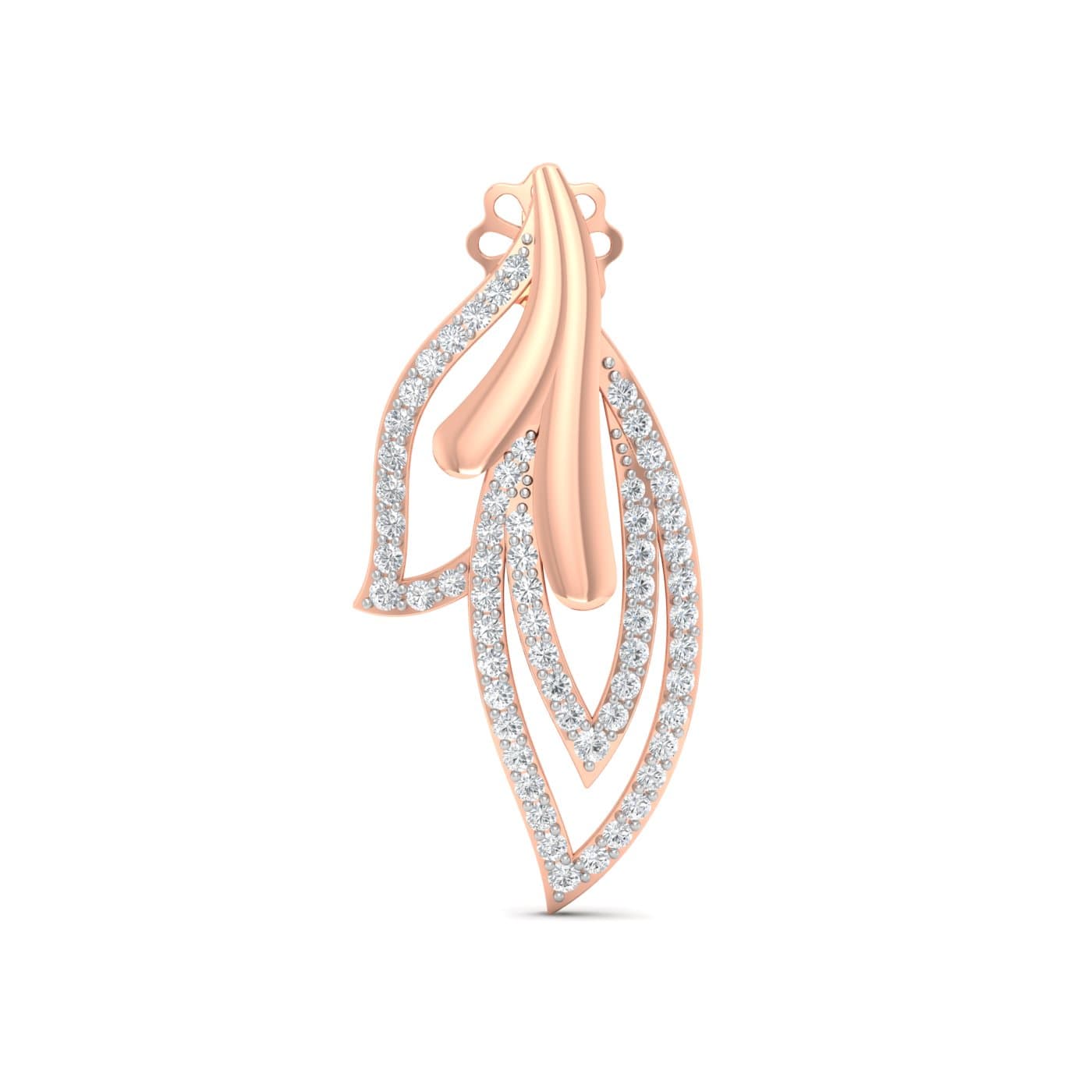 Dual Leaf Diamond Earrings