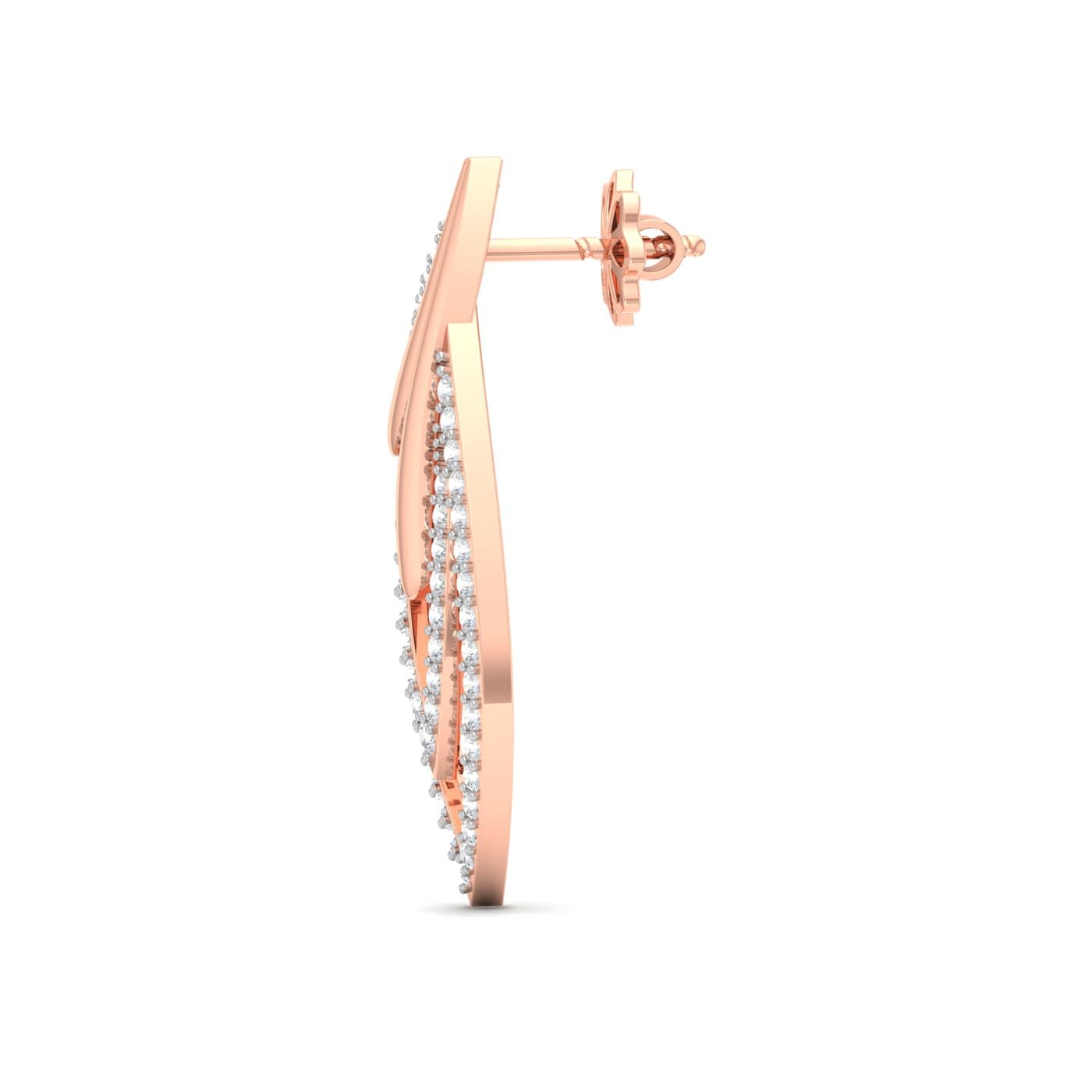 Dual Leaf Diamond Earrings