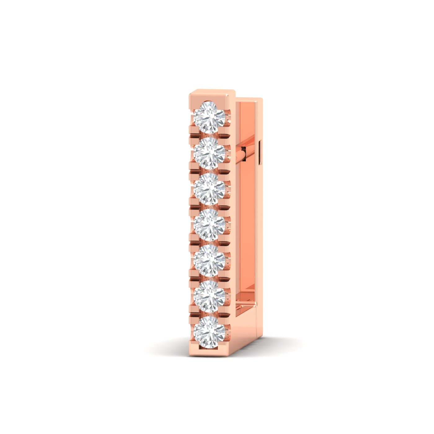 Cubic Hoops Diamond Earrings