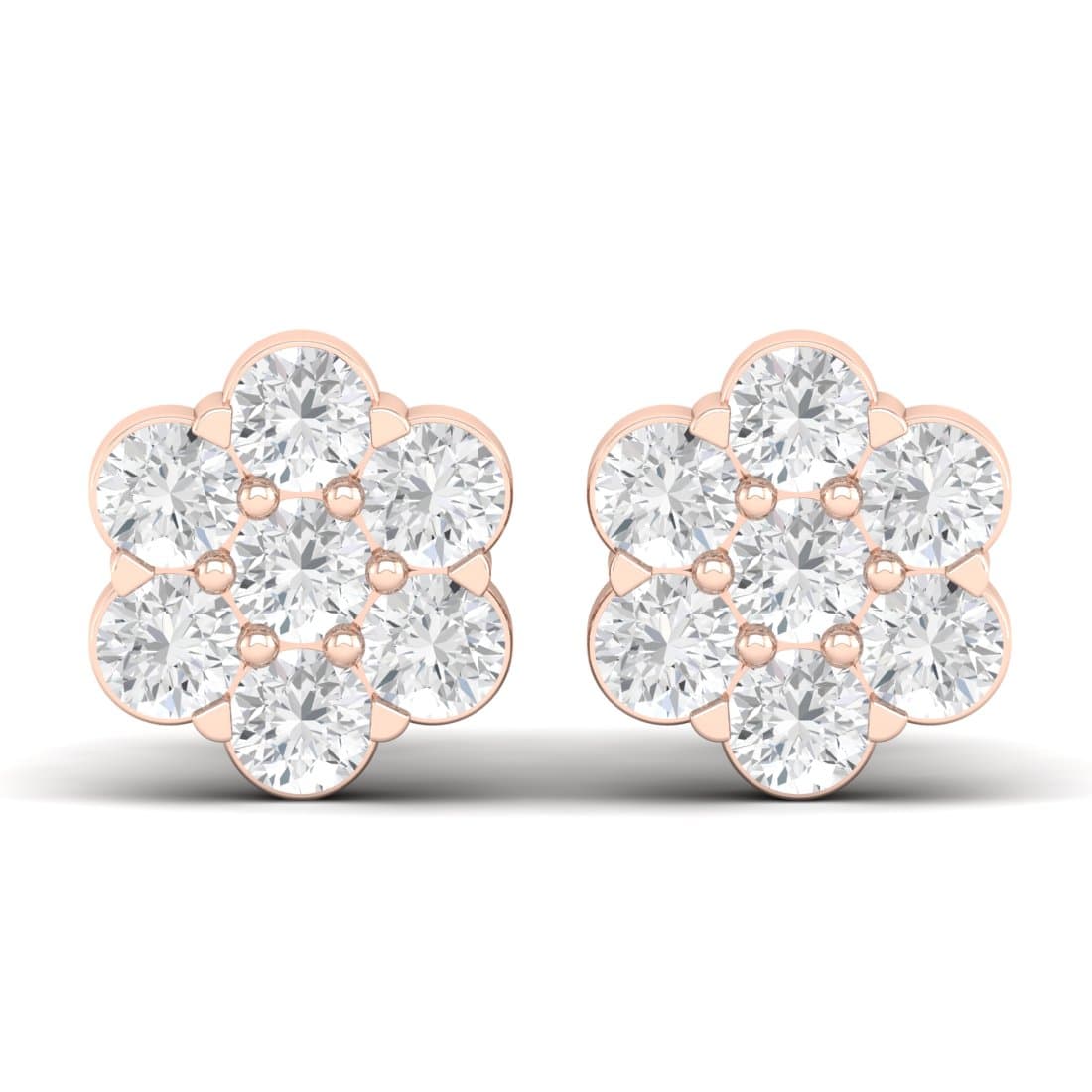Day Flower Diamond Earrings