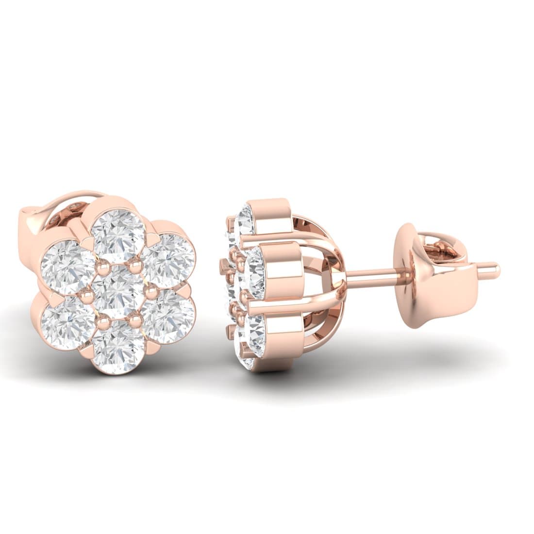 Day Flower Diamond Earrings