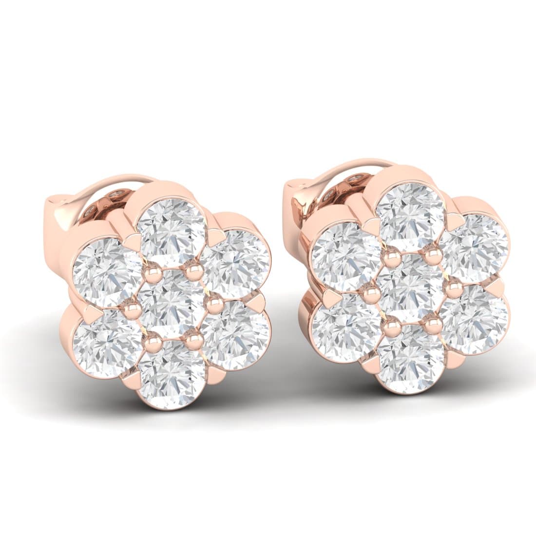 Day Flower Diamond Earrings