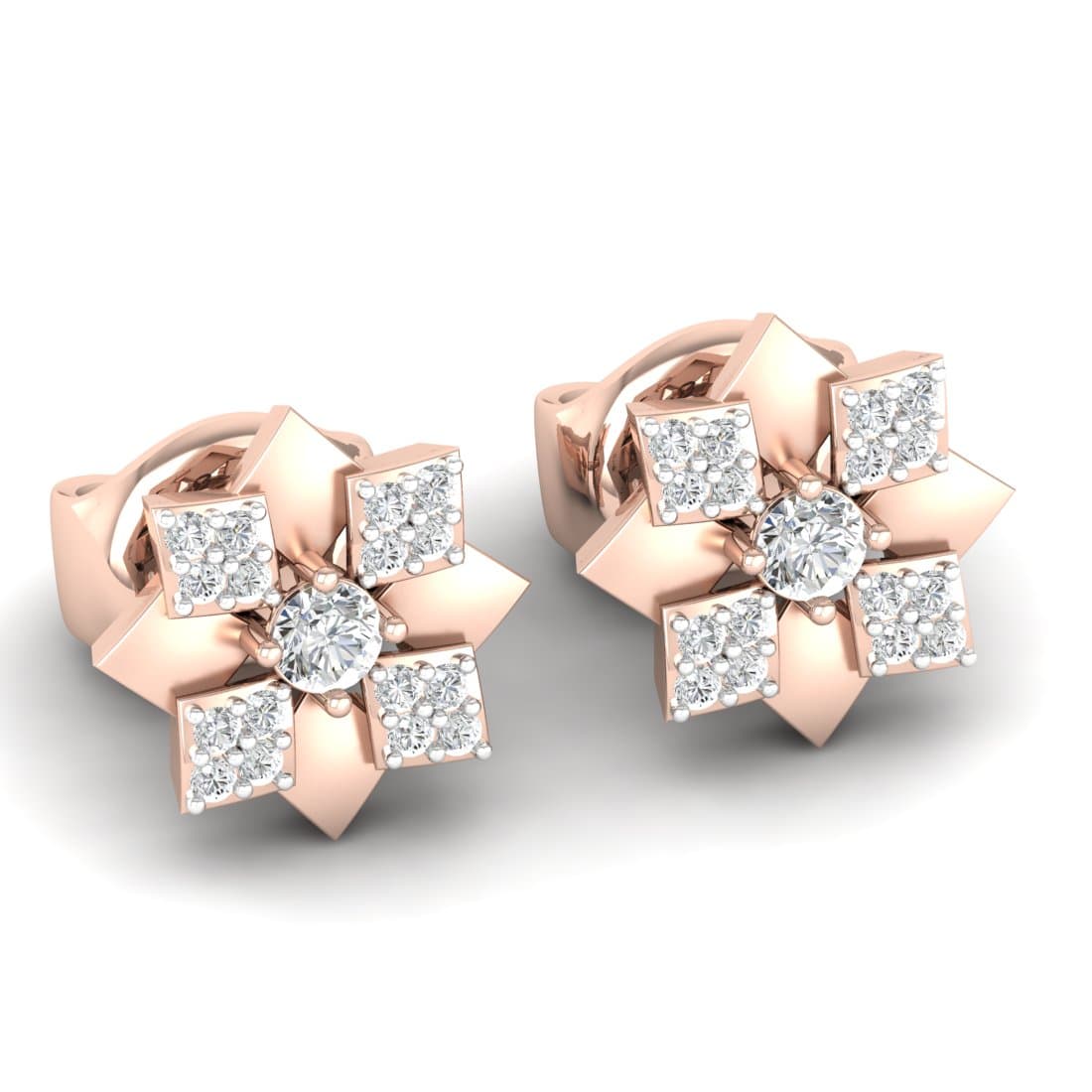 Fuscia Diamond Earrings