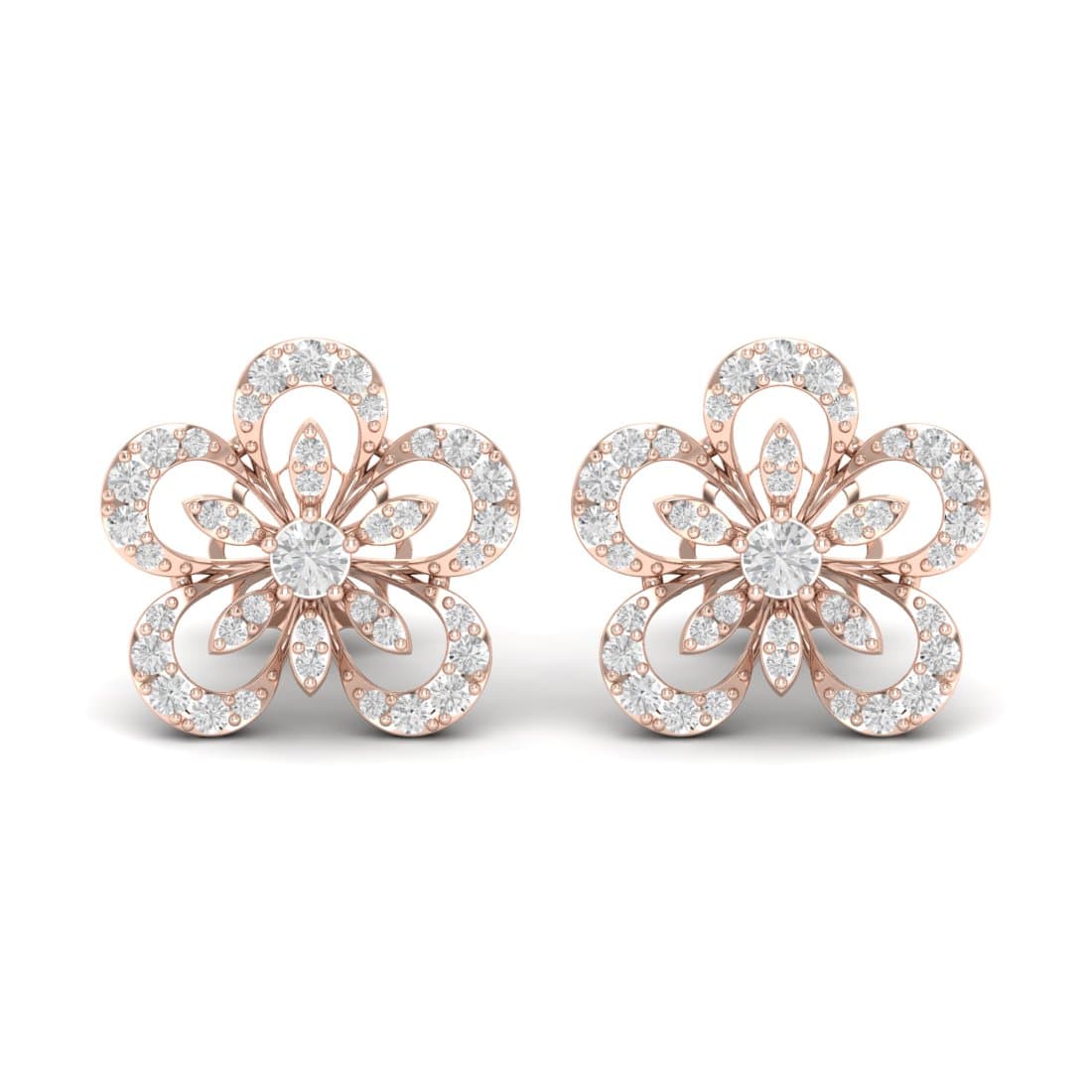 Linear Round Diamond Earrings