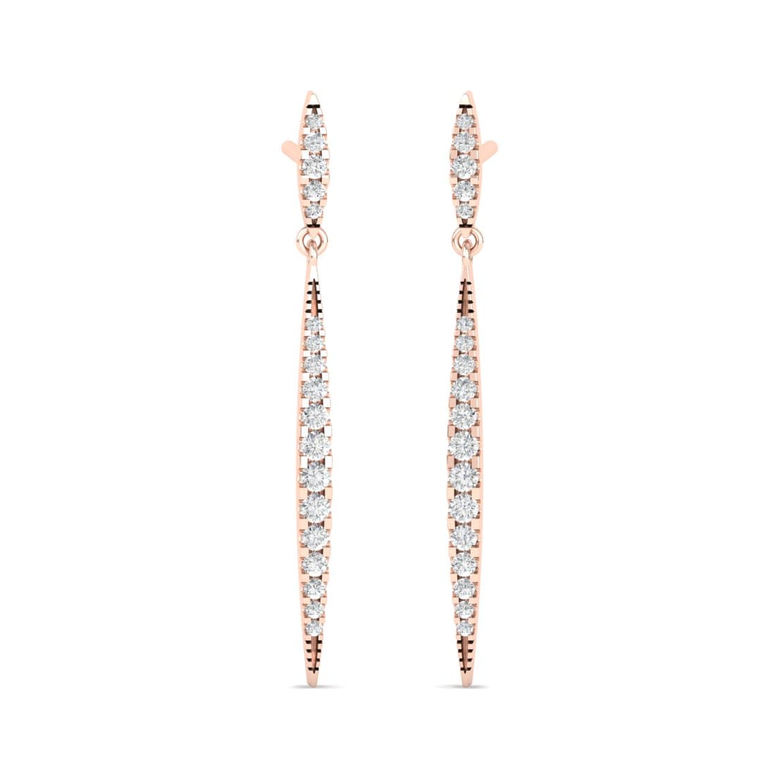 Linear Streak Drop Diamond Earrings