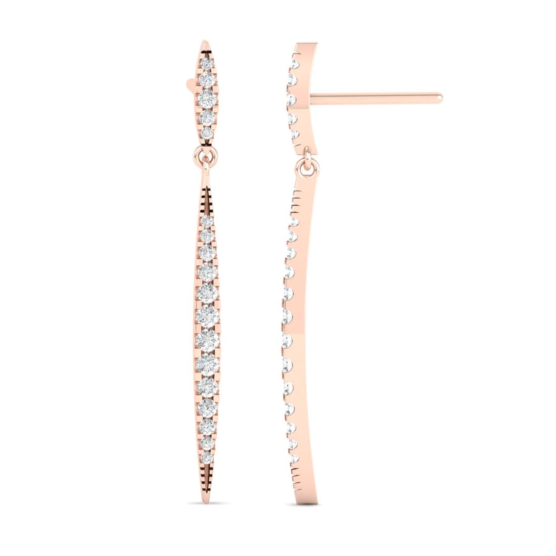 Linear Streak Drop Diamond Earrings